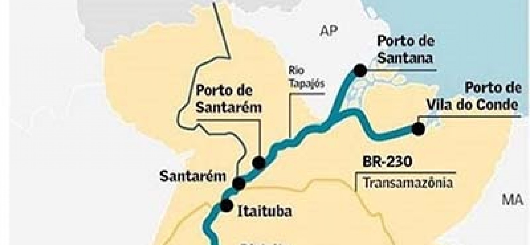 O corredor de exportação no Oeste do Pará