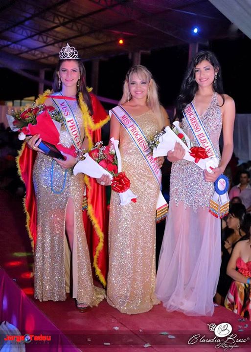 Katrine S. Hoffmann -  Miss Progresso,Esterzynha Ferreira - Eleita Miss Simpatia , Laya Ozanski - Eleita Miss Elegância 2015  