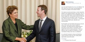 A foto da visita foi publicada no Facebook de Mark Zuckerberg nesta sexta-feira (10). (Foto: divulgação/Facebook)