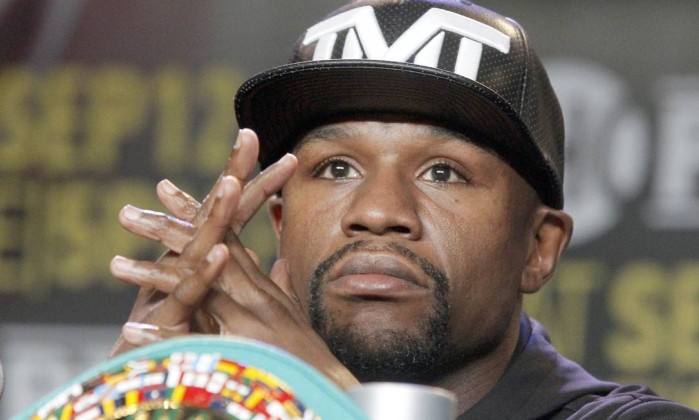 Mayweather is scheduled to face Andre Berto in a boxing bout Sept. 12 in Las Vegas. (AP Photo/Nick Ut) - Nick Ut / AP