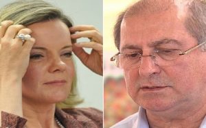 A senadora Gleisi Hoffmann (PT-PR) e o seu marido, o ex-ministro Paulo Bernardo (Foto: Antonio Cruz / Agência Brasil e Reprodução EPTV)