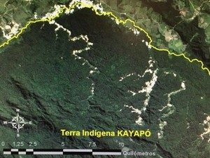 Imagem de satélite mostra área de garimpo ilegal (Foto: Divulgação / MPF)