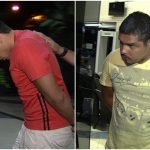 Apoena Índio do Brasil e Fabiano Júnior da Silva presos pela Polícia Federal (Foto: Reprodução/TV Anhanguera) 