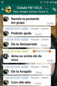 Postagem no grupo de whatsapp