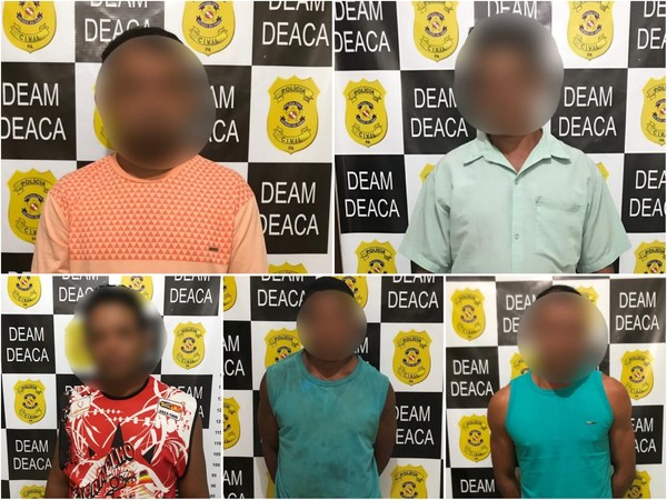Presos na Operação Hera de combate o crime de violência de gênero — Foto: Deam - Deaca/Divulgação
