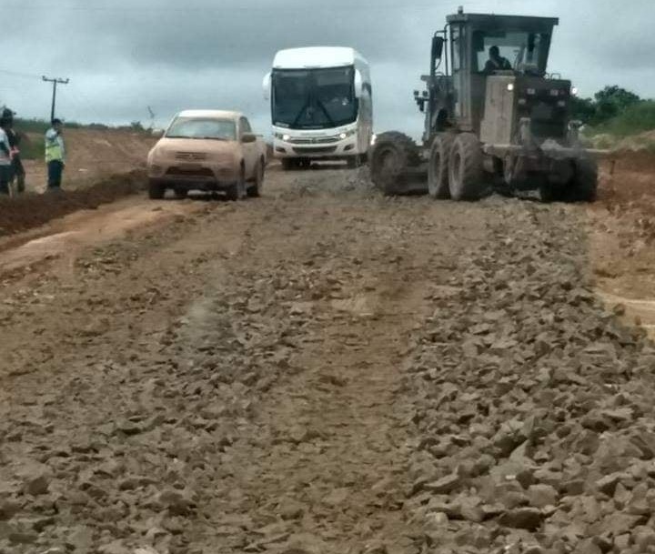 Trecho sendo recuperado (Foto:WhatsApp Jornal Folha do Progresso)