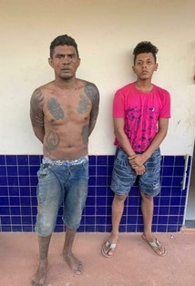 Weldson e Lucas presos suspeitos de latrocínio em Rurópolis — Foto: Polícia Civil/Divulgação 