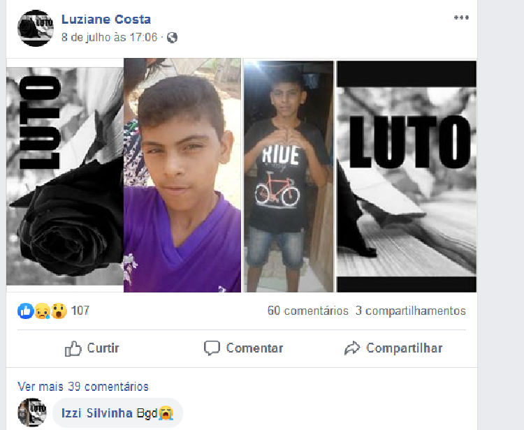 A irmã de Jardilson postou nas redes social https://www.facebook.com/luzianecostasilva.luzia/posts/419778555289464?comment_tracking=%7B%22tn%22%3A%22O%22%7D 