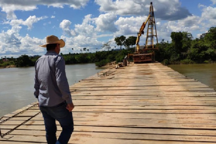 Ponte sobre rio jamanxim em Jardim do Ouro terá 339 metro e toda de madeiria (Foto:Prefeitura de 