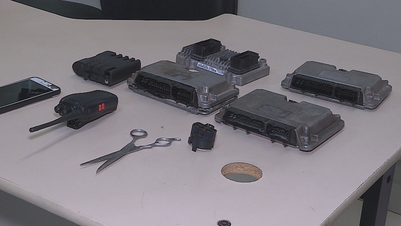  Material apreendido com os suspeitos de roubar mais de 300 veículos em BH e região — Foto: Reprodução/TV Globo