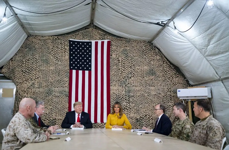  Presidente dos EUA visitou a base em 2018  Foto: Al Drago/The New York Times 