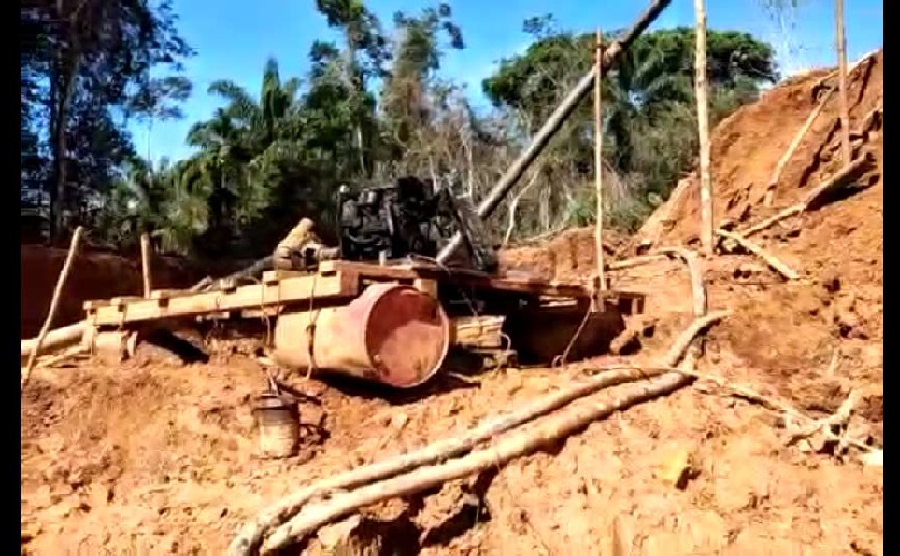 Equipamentos destruídos na operação (Foto Via WhatsApp Jornal Folha do Progresso)