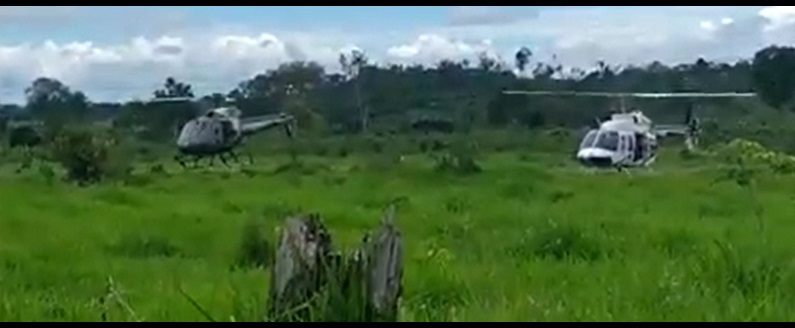 Helicopteros usados na operação. (Foto:Reprodução Facebook)