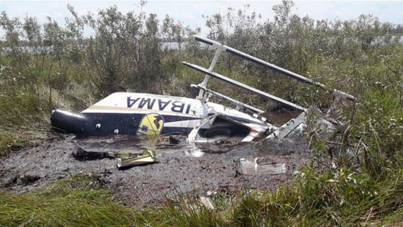  Helicóptero usado no combate a incêndios caiu no Pantanal — Foto: Ciopaer/Divulgação