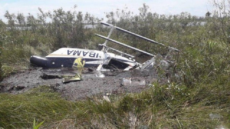 Helicóptero usado no combate a incêndios caiu no Pantanal — Foto: Ciopaer/Divulgação