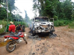 Caminhão Queimado pelo Ibama
