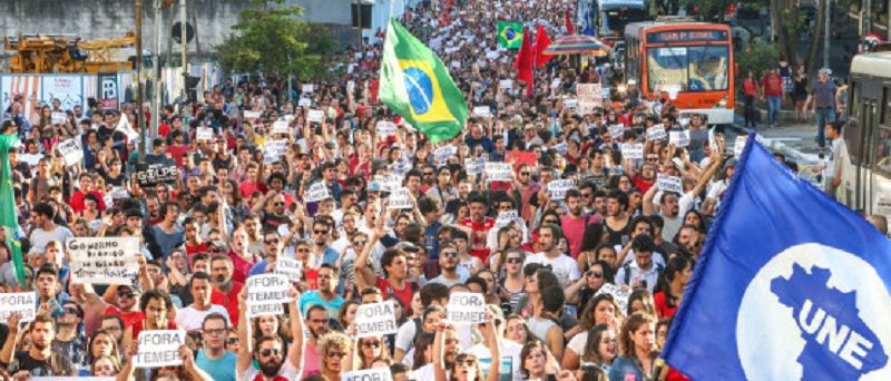 São Paulo 15/05/2016 Ato contra Michel Temer na Rua da Cosnolação . Foto Paulo Pinto/Agencia PT