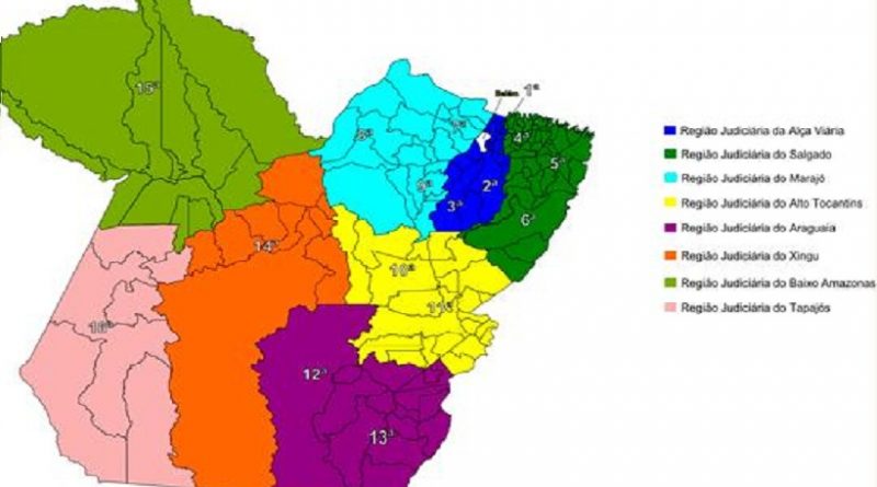 As 16 Regiões Judiciárias foram aglutinadas em oito Regiões específicas(Imagem TJPA)
