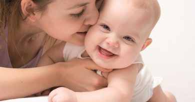 Mother's love. Cute baby 6 month with mother.