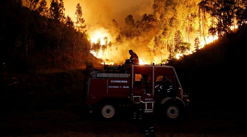 Firefighters work to put out a forest fire near Bouca, in central Portugal, June 18, 2017.  REUTERS/Rafael Marchante     TPX IMAGES OF THE DAY - RTS17J5O