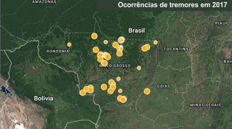 Em 2017 mais de 40 tremores foram registrados em Mato Grosso só em Juara foram 4 no ano