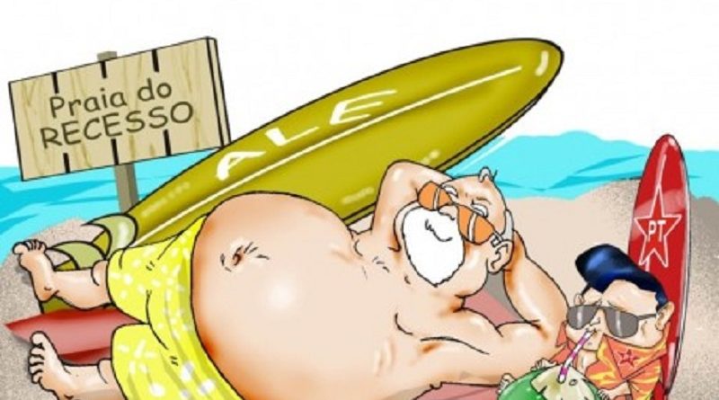 Charge de Junior Lima -Recesso Parlamentar