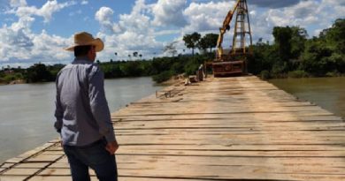 Ponte sobre rio jamanxim em Jardim do Ouro terá 339 metro e toda de madeiria (Foto:Prefeitura de