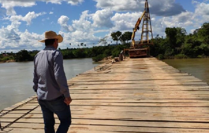 Ponte sobre rio jamanxim em Jardim do Ouro terá 339 metro e toda de madeiria (Foto:Prefeitura de