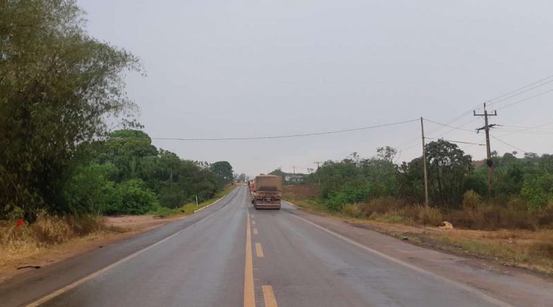 Fila na rodovia BR 163 (Foto:Jornal Folha do Progresso)