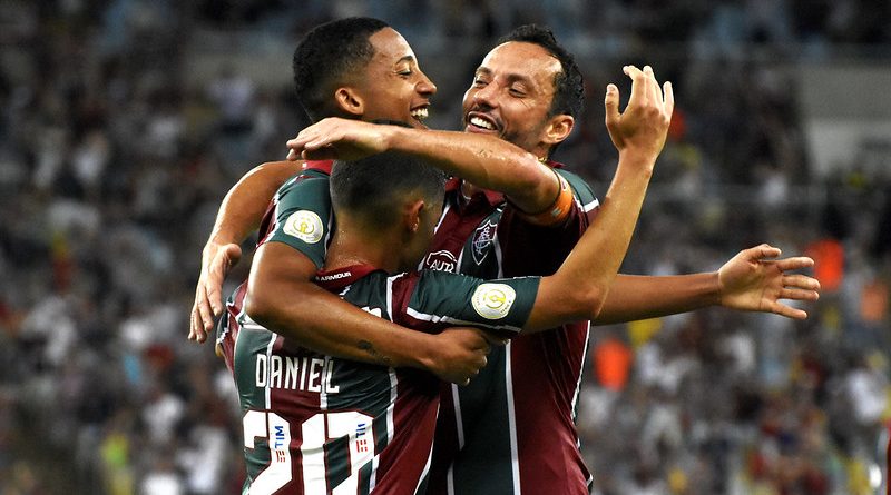 Rio de Janeiro, RJ - Brasil - 12/10//2019 - Maracanã - Daniel comemorando golrnCampeonato Brasileiro. 25ª Rodada. Jogo Fluminense x Bahia.rnFOTO DE MAILSON SANTANA/FLUMINENSE FCrnrnIMPORTANTE: Imagem destinada a uso institucional e divulgação, seu uso comercial está vetado incondicionalmente por seu autor e o Fluminense Football Club.rnrnIMPORTANT: Image intended for institutional use and distribution. Commercial use is prohibited unconditionally by its author and Fluminense Football Club.rnrnIMPORTANTE: Imágen para uso solamente institucional y distribuición. El uso comercial es prohibido por su autor y por el Fluminense Football Club.
