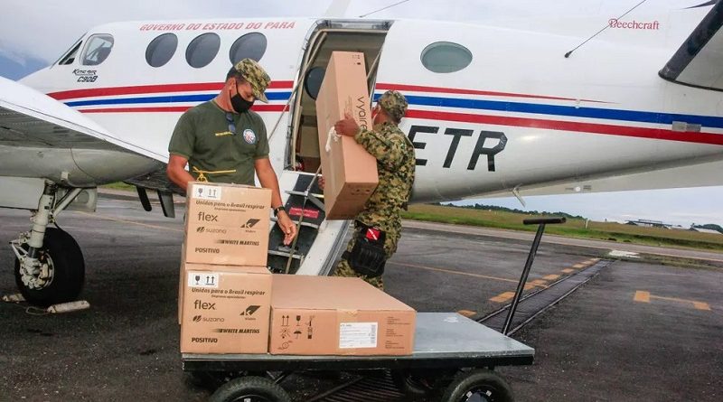 Chegada de respiradores adquiridos da China pelo Pará. — Foto: Agência Pará