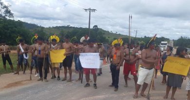 Indígenas Kayapo bloquearam a rodovia no município de Novo Progresso ,em março de 2019 (Foto:Arquivo Jornal Folha do Progresso)