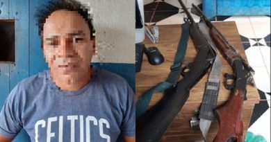 Suspeito preso e armas apreendidas