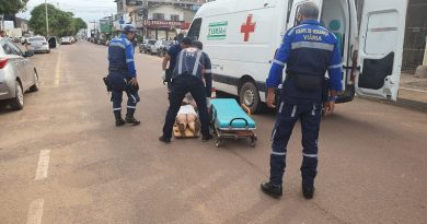 Vítima sendo socorrida. Foto: Weslen Reis - Plantão