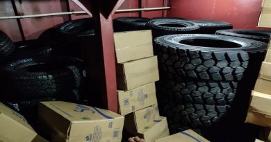 Pneus para moto, caminhão e caminhonete apreendidos pelos fiscais da Sefa