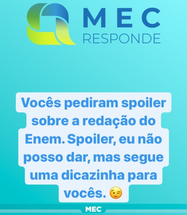 Mec publica dica sobre possível tema da redacao do enem - foto reprodução - print em 06.01 (1)