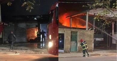 Incêndio atingiu estabelecimento comercial na madrugada desta sexta-feira (30). (Foto: Reprodução)