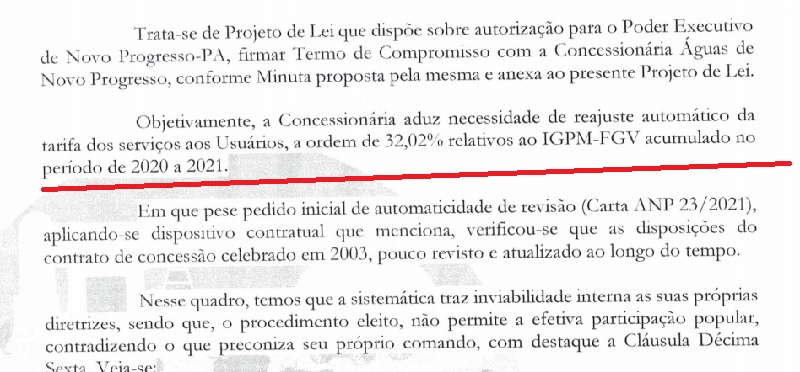 Minuto do PL enviado pelo Prefeito Gelson Dill (MDB) ao Legislativo.