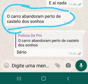 Populares encontraram o veiculo avisaram a Policia e publicaram nas redes sociais.