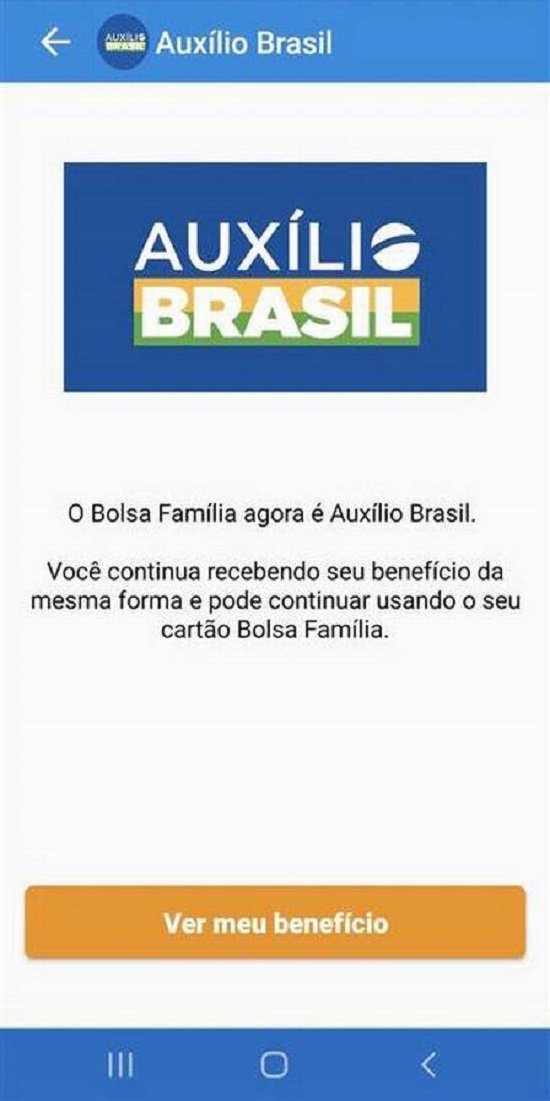 O novo app do Auxílio Brasil Foto: Reprodução