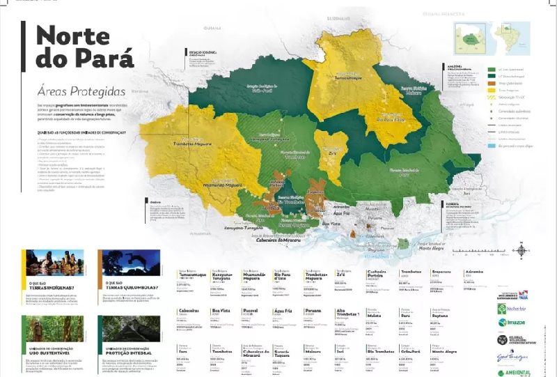 Mapa mostra limites das Unidades de Conservação na Calha, no Pará — Foto: Divulgação