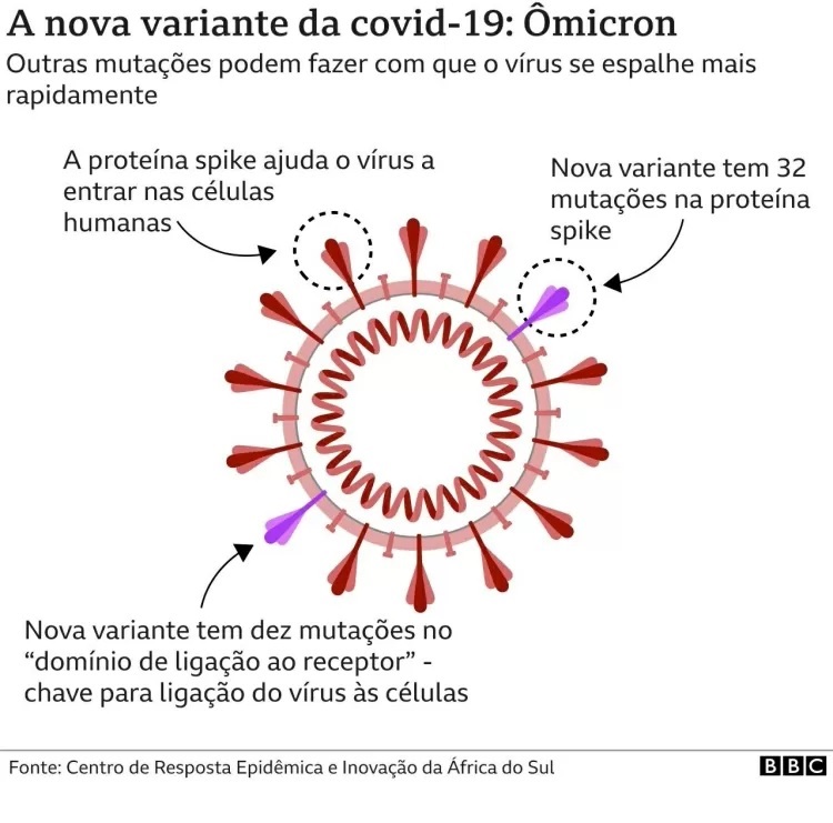 A nova variante da covid-19: ômicron Imagem: BBC