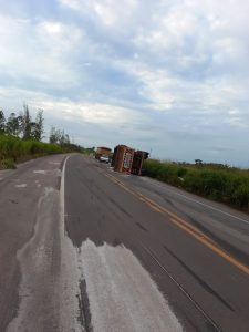 Ureia esparamou pela rodovia