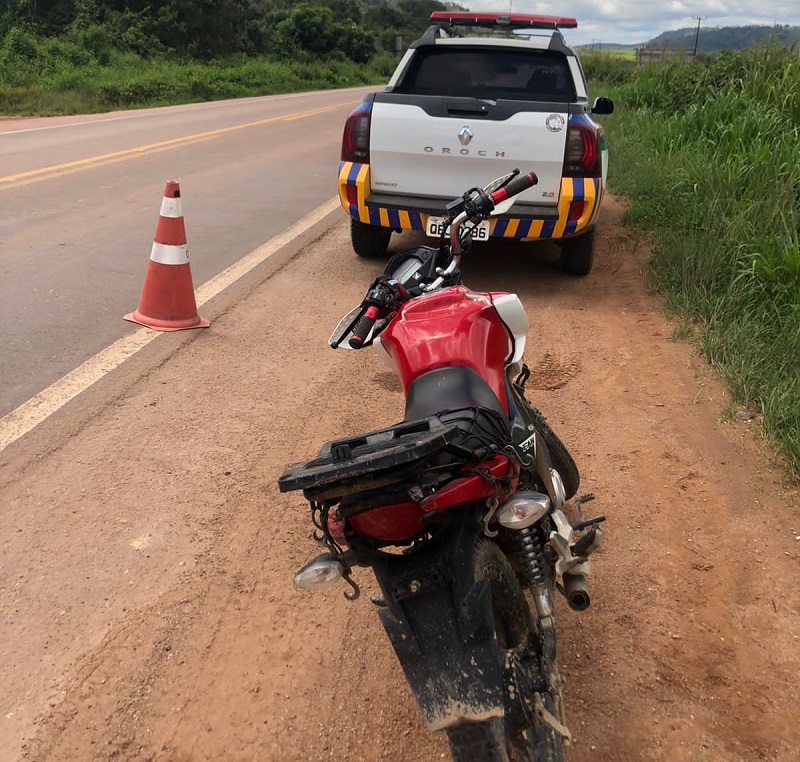 Moto foi apreendida e levada para o pátio do Ditranp (Foto: Divulgação Ditranp)