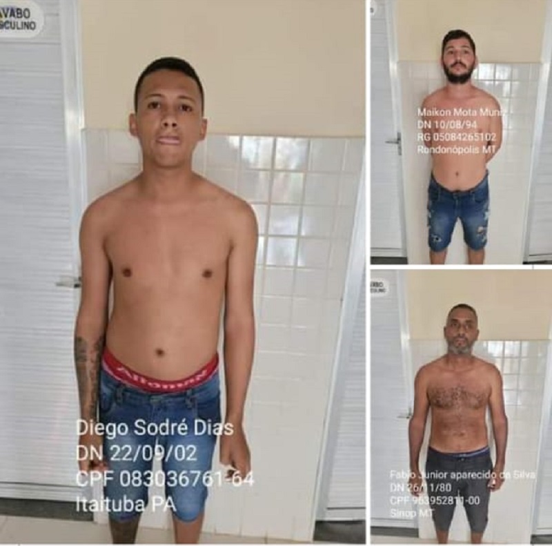 Suspeitos de assaltar garimpo no km 1000  foram presos em Novo Progresso e fugiram da cadeia em 2022 (foto:Divulgação)