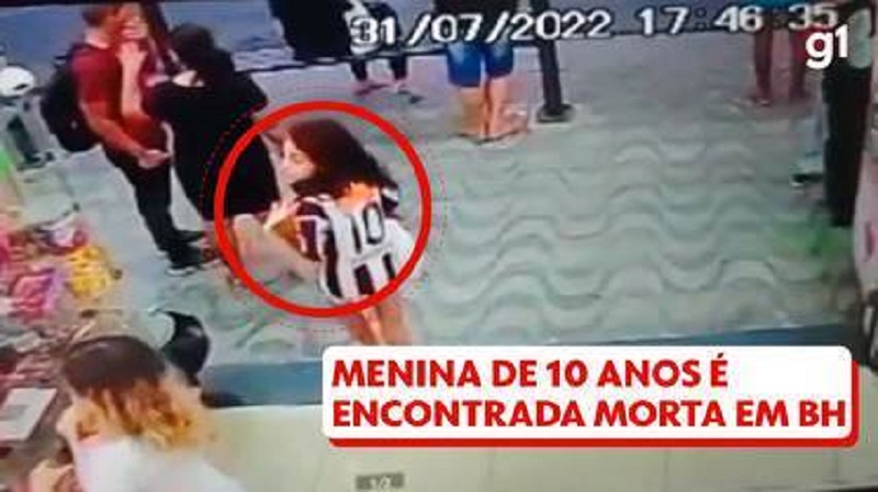 Menina foi vista pela última vez por uma atendente da padaria Menina Bárbara Vitória, que foi achada morta na Grande BH após sair de casa para ir à padaria — Foto: Arquivo Pessoal