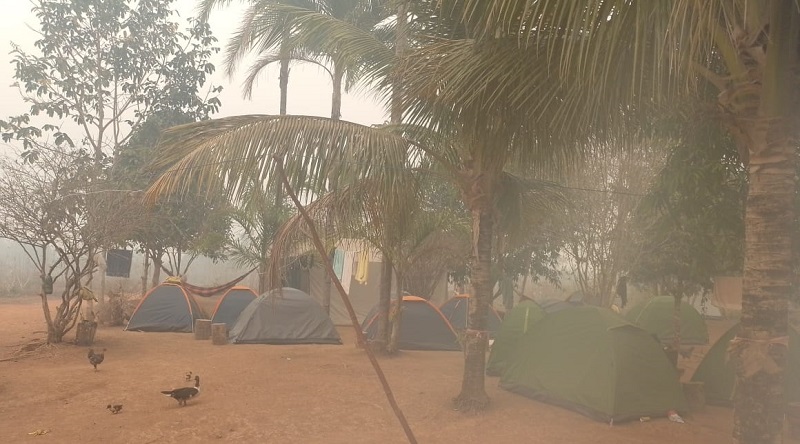 Acampamento dos brigadistas prevfogo no assentamento Terra Nossa (Foto:Divulgação prevfogo)