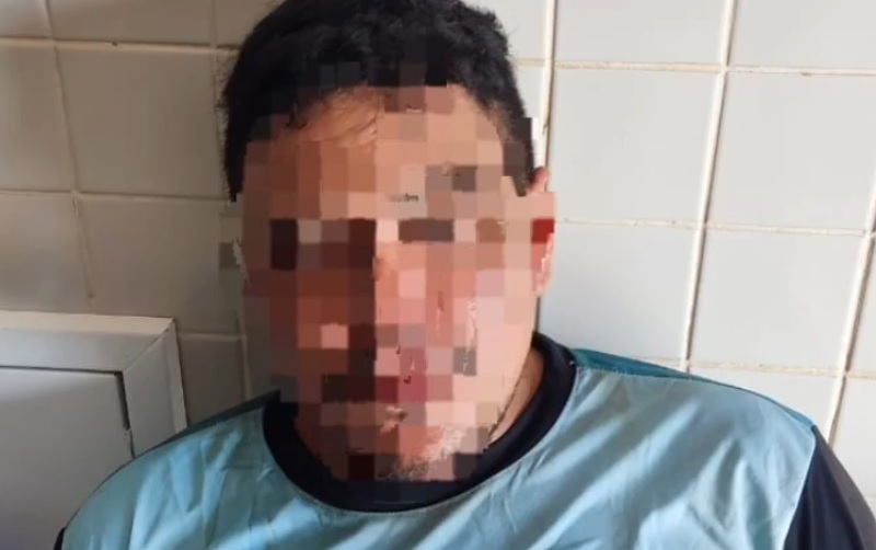 Suspeito preso pela polícia Militar (Foto: divulgação policia)