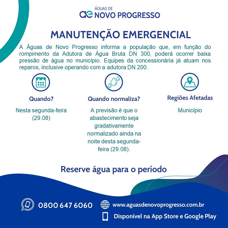 Águas de Novo Progresso_Manutenção Emergencial