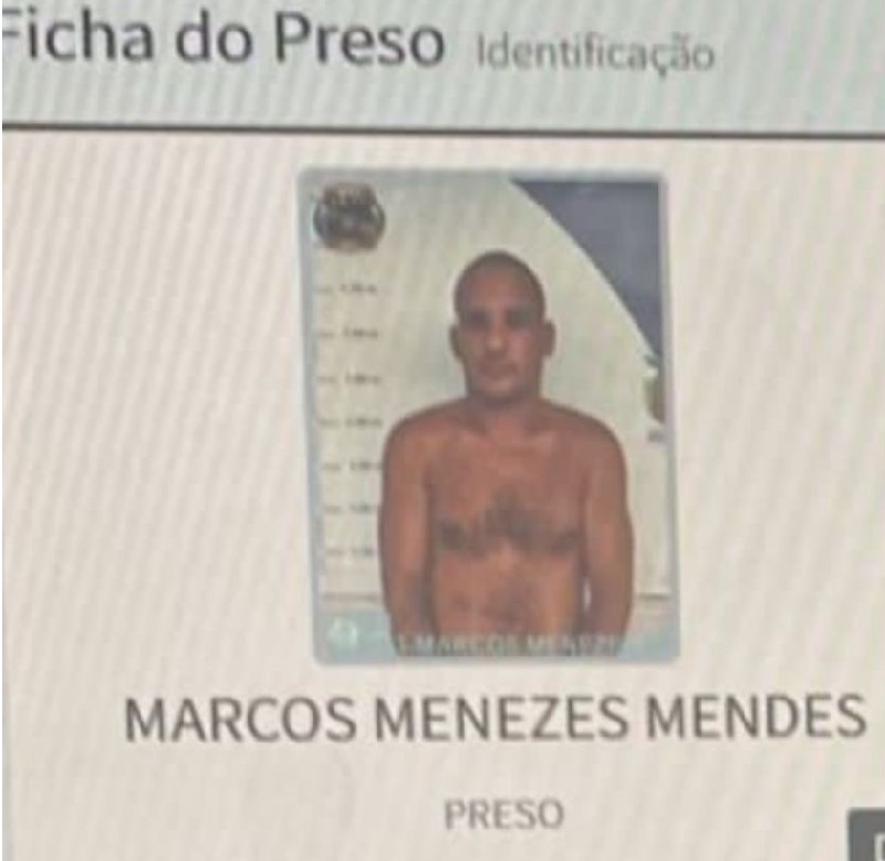 Marcos Menezes Mendes, este preso na penitenciaria de Itaituba, onde permanecerá a disposição da justiça. 